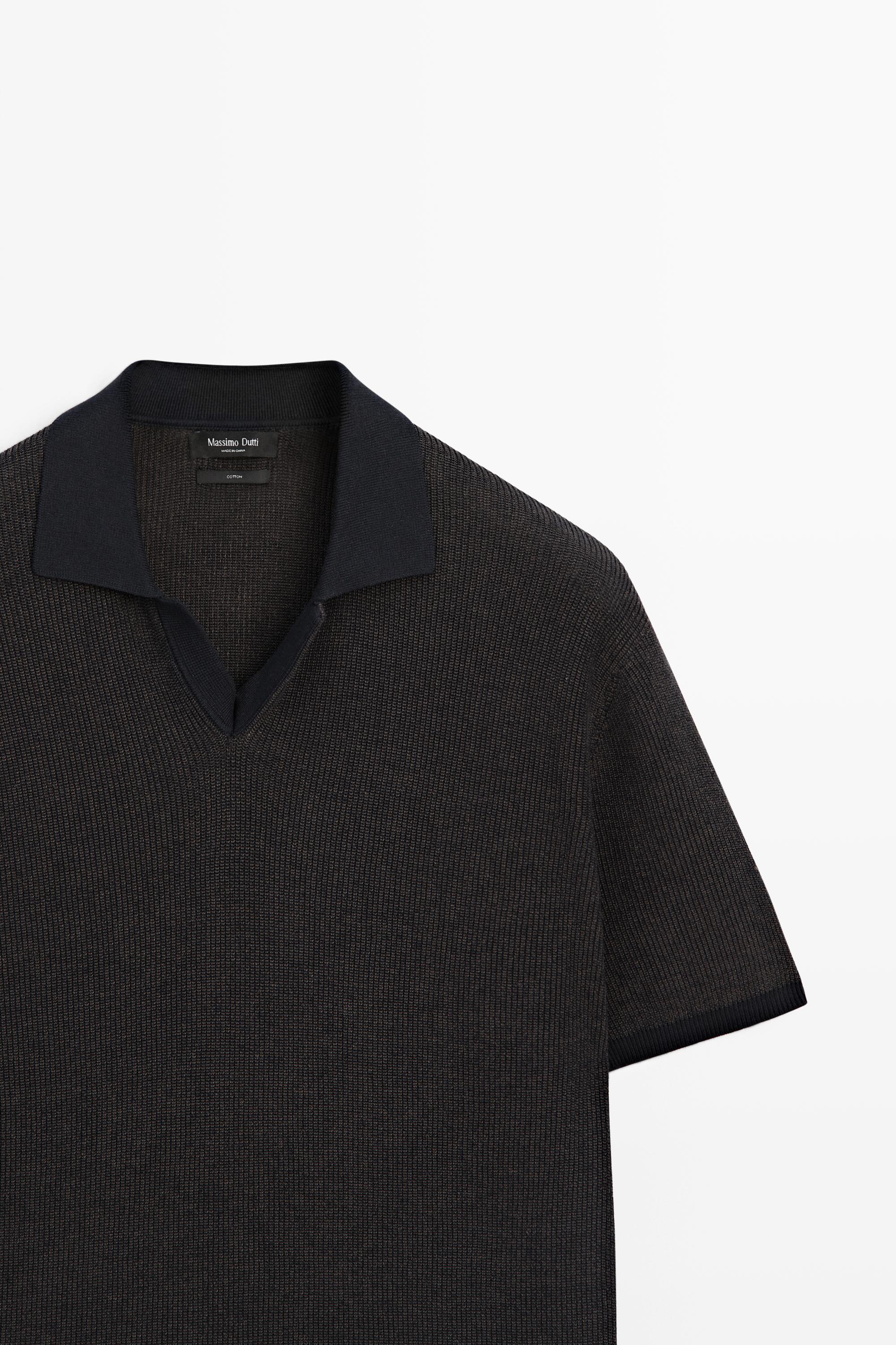 Pull polo en maille 100 % coton